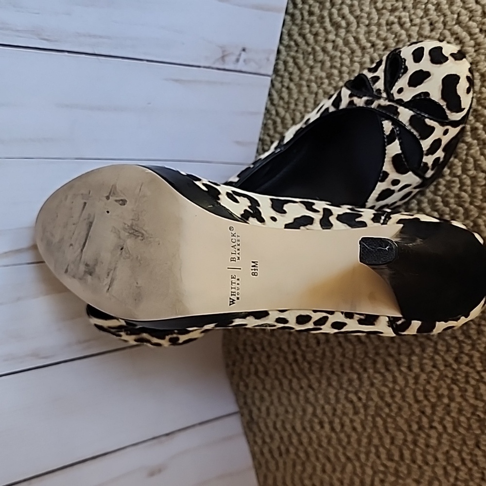 White House Black Market Leopard Heels size 8.5 - Picture 3 of 5